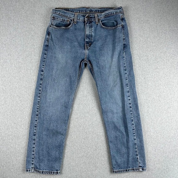 Levi Strauss Signature Other - Levi Strauss 505 Mens Jeans W 34 L 29 Blue Wash Straight Fit Denim Western Rodeo